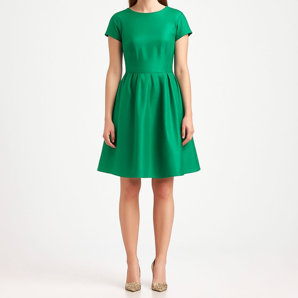Shabby Apple Kelly Green Taffeta Retro Fit & Flare Holiday Party Dress Size 2